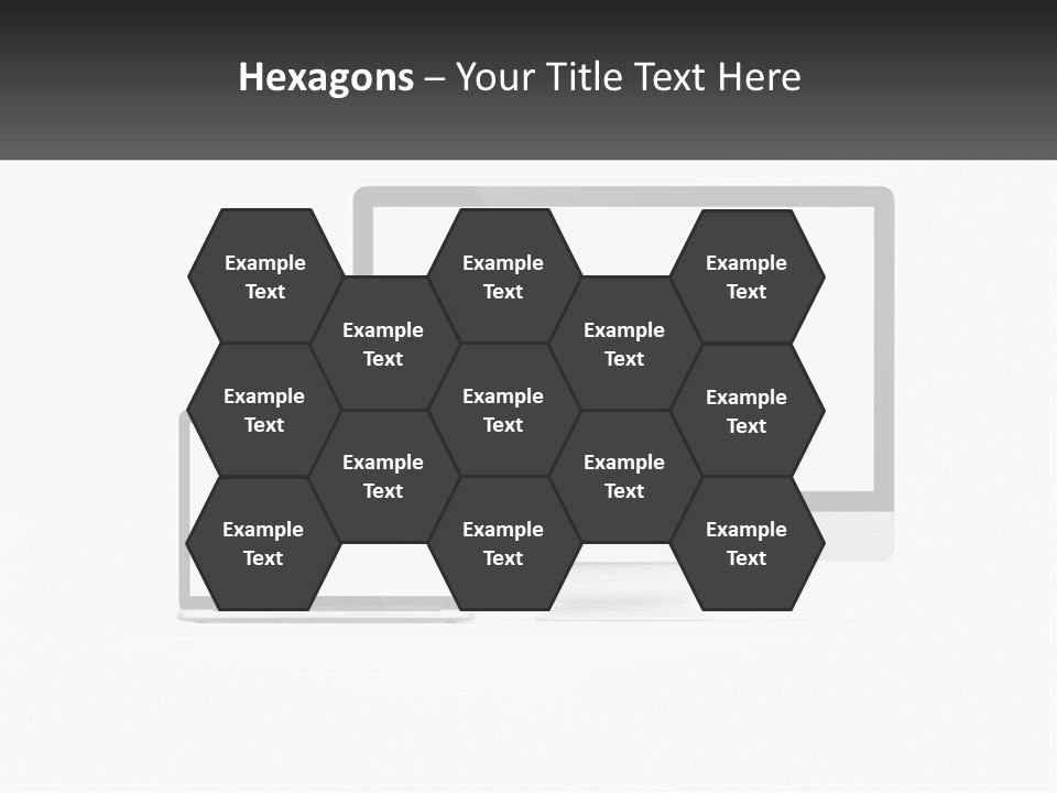 A Computer Monitor And A Laptop On A Table PowerPoint Template