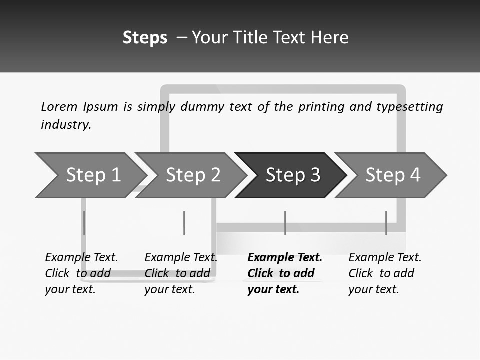 A Computer Monitor And A Laptop On A Table PowerPoint Template