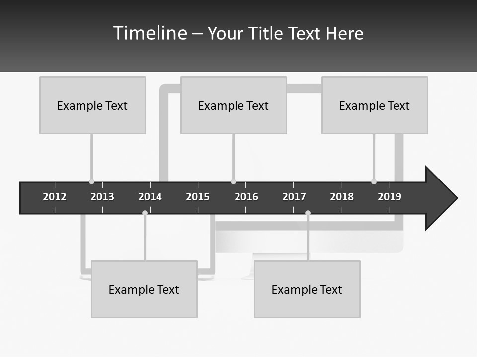 A Computer Monitor And A Laptop On A Table PowerPoint Template
