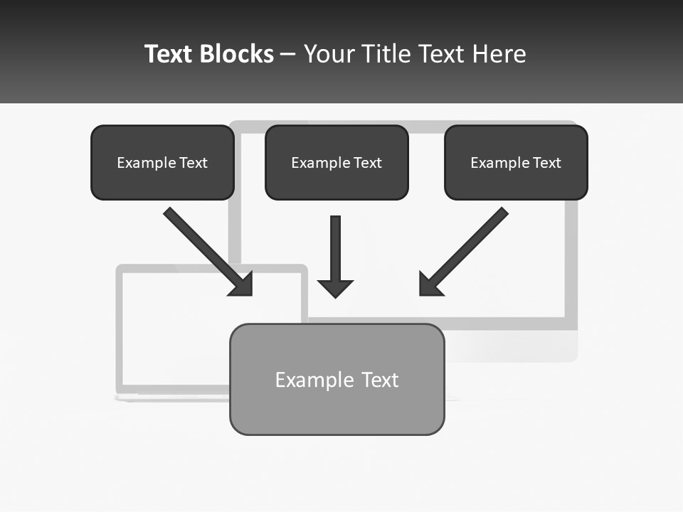 A Computer Monitor And A Laptop On A Table PowerPoint Template