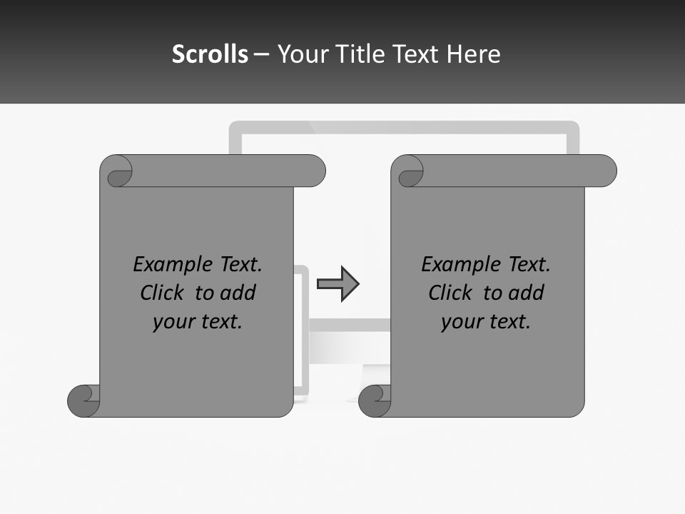 A Computer Monitor And A Laptop On A Table PowerPoint Template