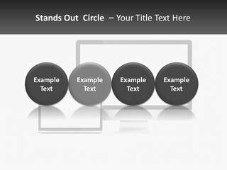 A Computer Monitor And A Laptop On A Table PowerPoint Template