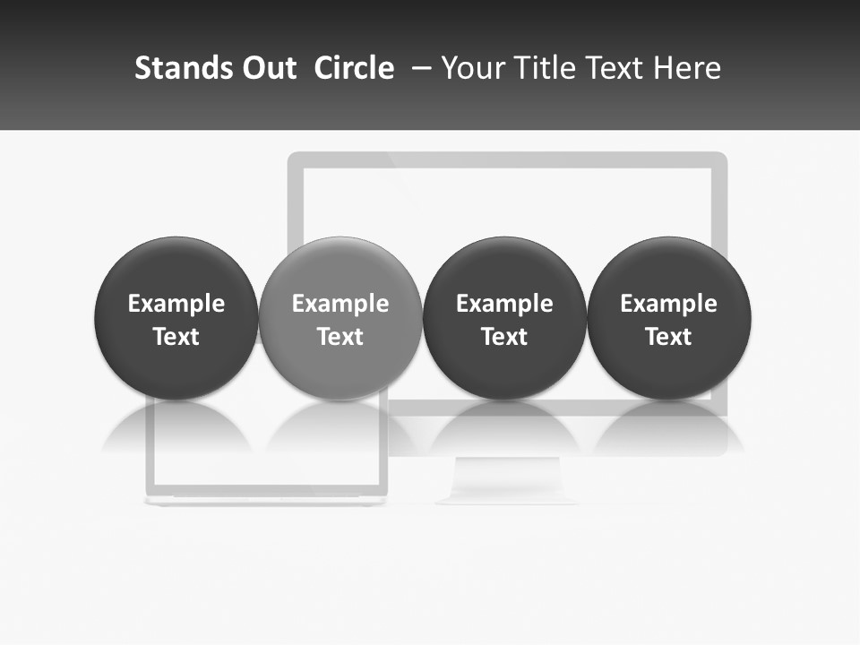 A Computer Monitor And A Laptop On A Table PowerPoint Template