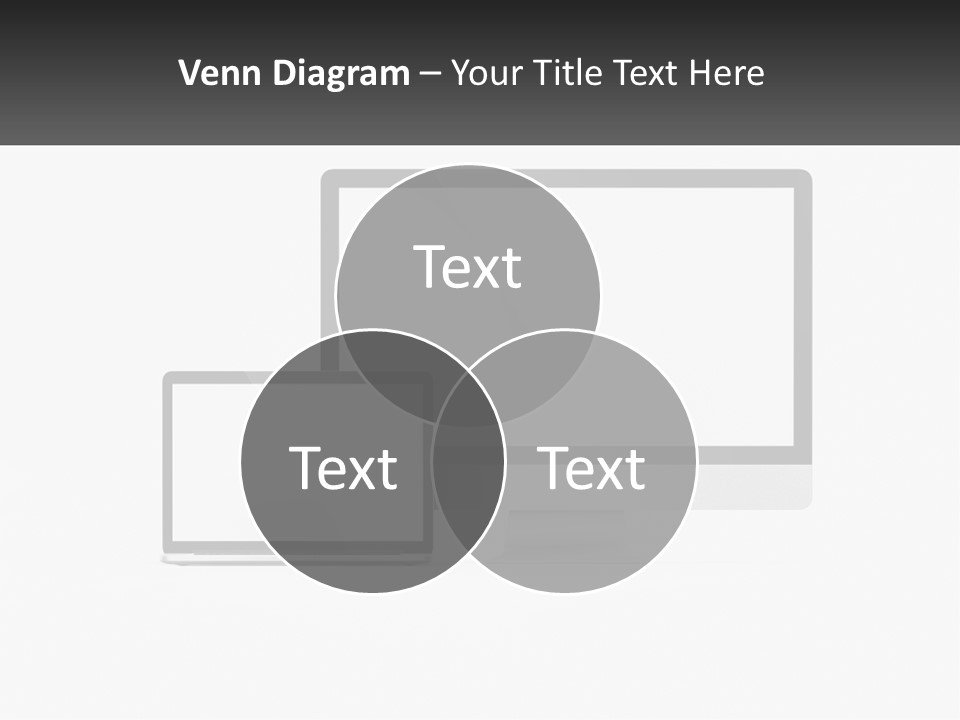 A Computer Monitor And A Laptop On A Table PowerPoint Template