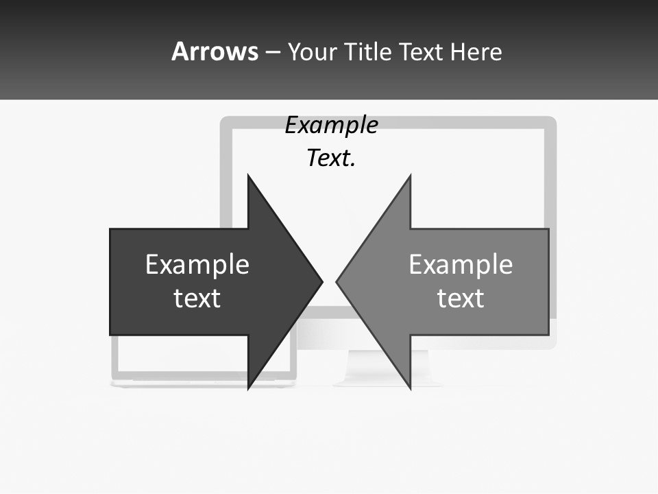 A Computer Monitor And A Laptop On A Table PowerPoint Template