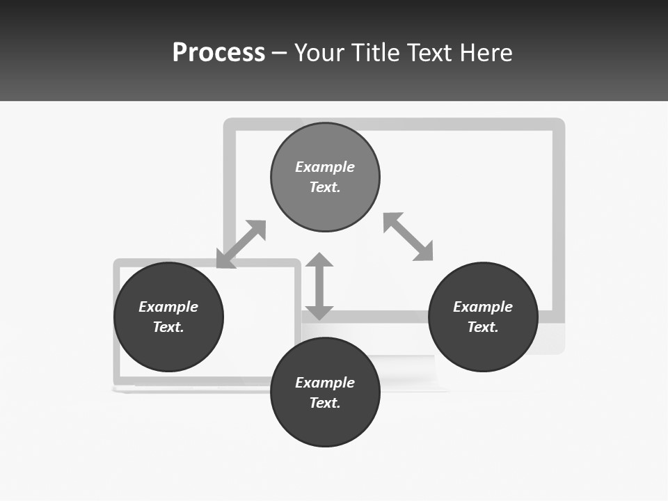 A Computer Monitor And A Laptop On A Table PowerPoint Template