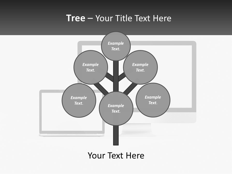 A Computer Monitor And A Laptop On A Table PowerPoint Template