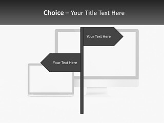 A Computer Monitor And A Laptop On A Table PowerPoint Template