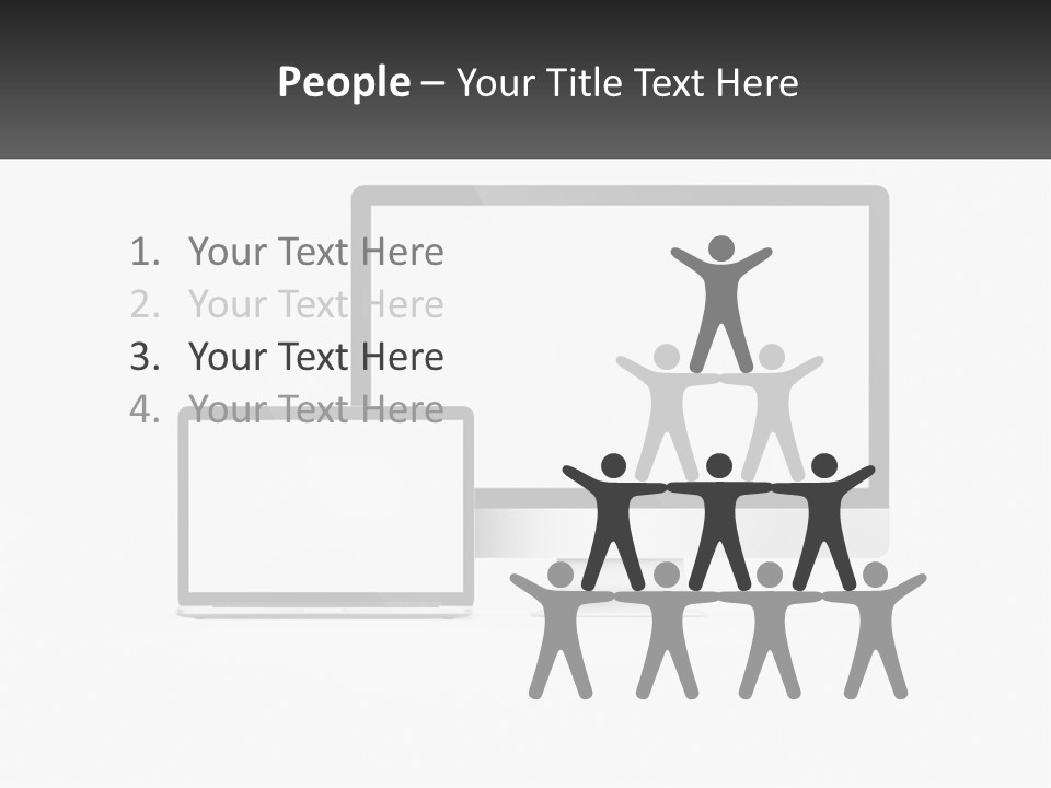A Computer Monitor And A Laptop On A Table PowerPoint Template