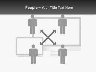 A Computer Monitor And A Laptop On A Table PowerPoint Template