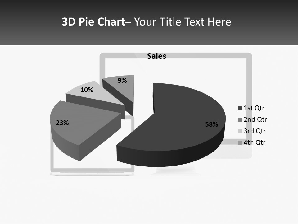 A Computer Monitor And A Laptop On A Table PowerPoint Template