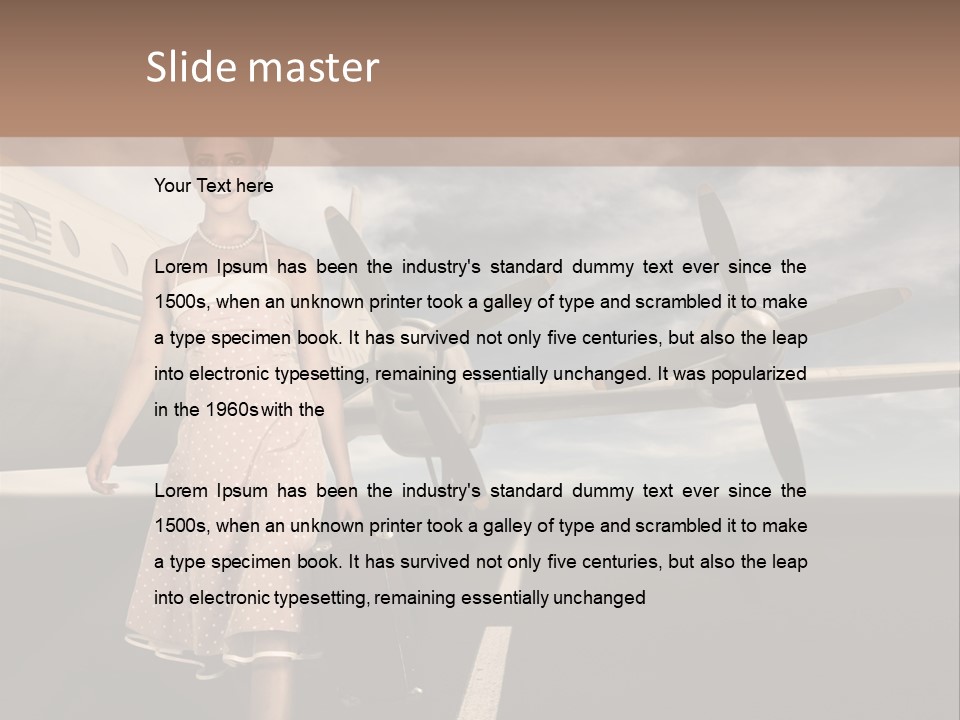 A Woman In A Dress Carrying A Suitcase And A Suitcase PowerPoint Template