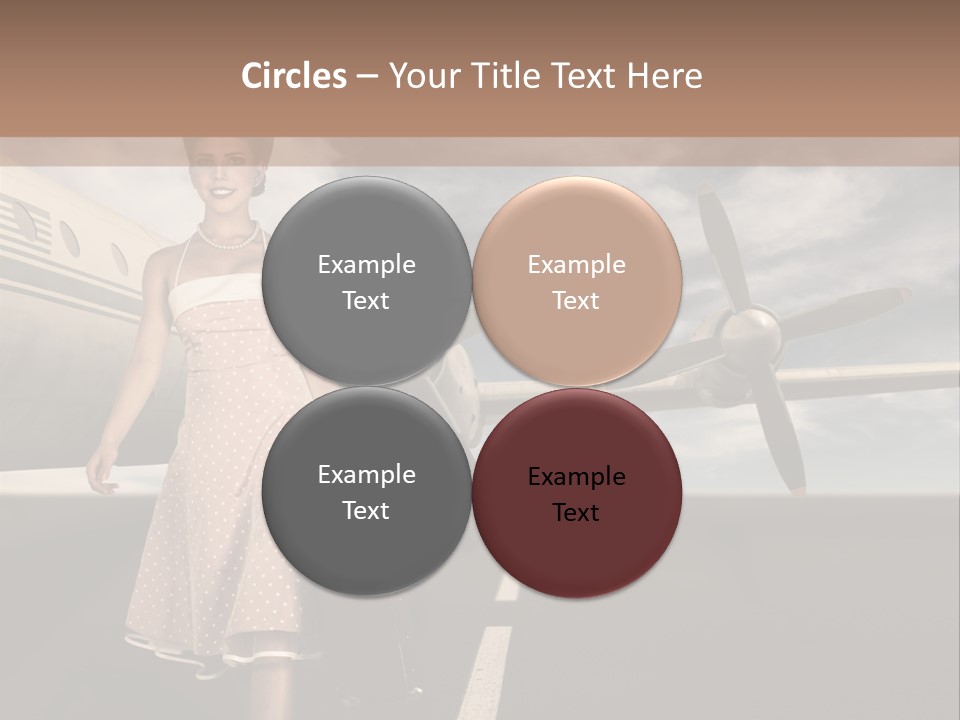 A Woman In A Dress Carrying A Suitcase And A Suitcase PowerPoint Template