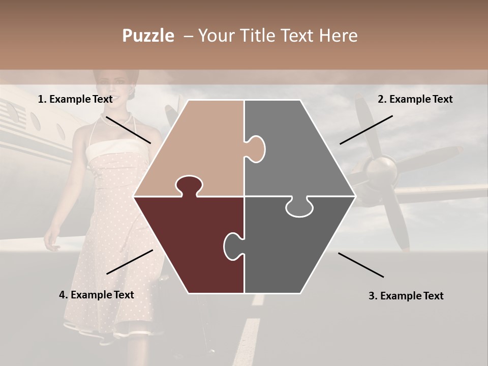 A Woman In A Dress Carrying A Suitcase And A Suitcase PowerPoint Template