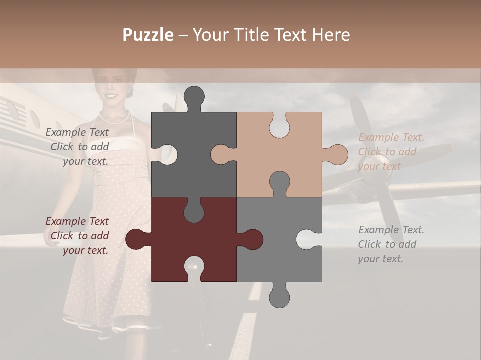 A Woman In A Dress Carrying A Suitcase And A Suitcase PowerPoint Template