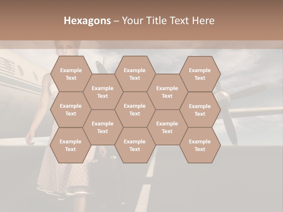 A Woman In A Dress Carrying A Suitcase And A Suitcase PowerPoint Template