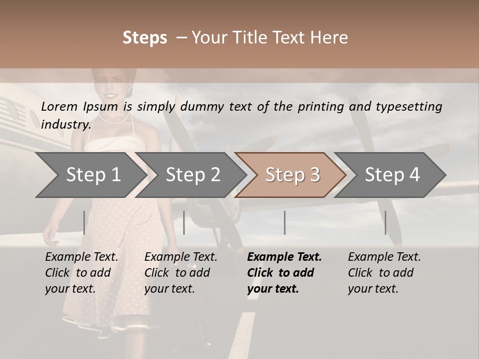 A Woman In A Dress Carrying A Suitcase And A Suitcase PowerPoint Template