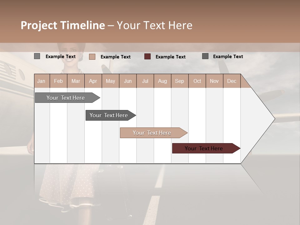 A Woman In A Dress Carrying A Suitcase And A Suitcase PowerPoint Template