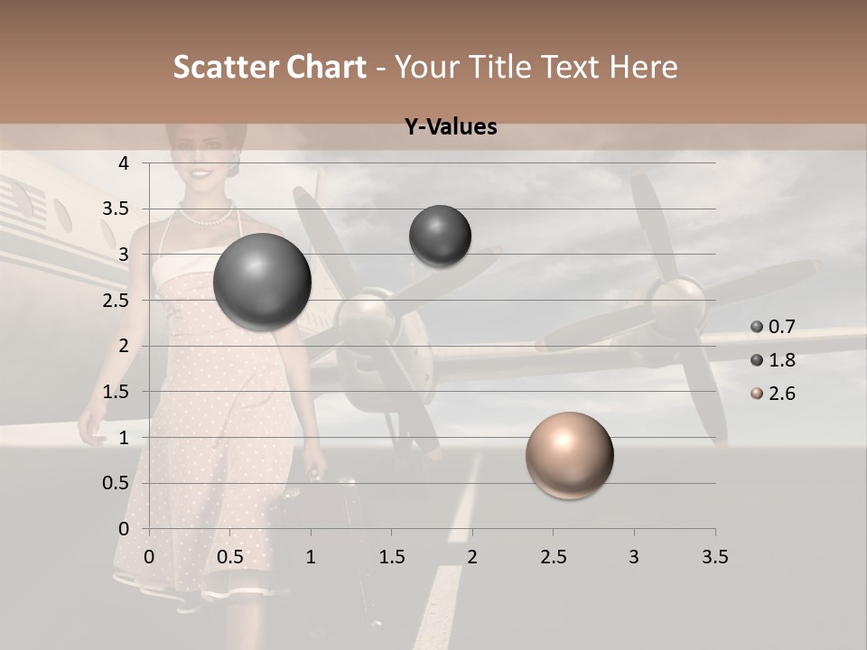A Woman In A Dress Carrying A Suitcase And A Suitcase PowerPoint Template