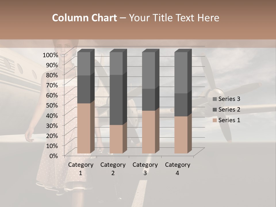 A Woman In A Dress Carrying A Suitcase And A Suitcase PowerPoint Template