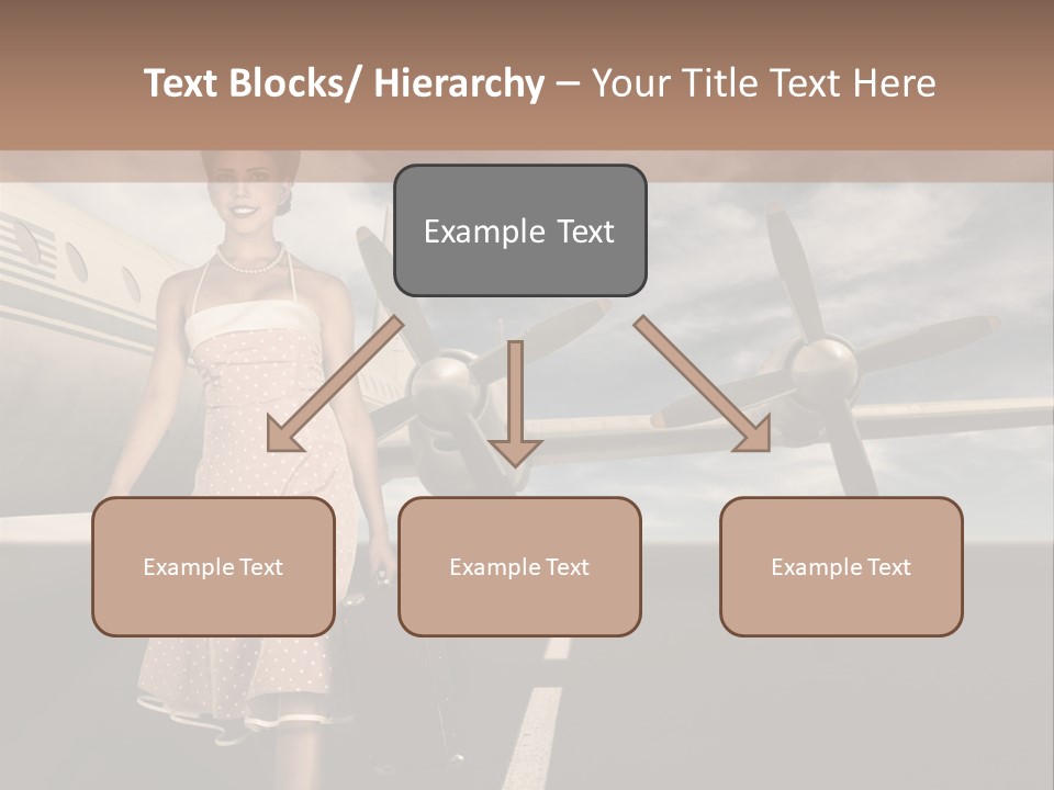 A Woman In A Dress Carrying A Suitcase And A Suitcase PowerPoint Template