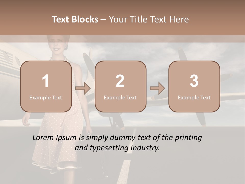 A Woman In A Dress Carrying A Suitcase And A Suitcase PowerPoint Template