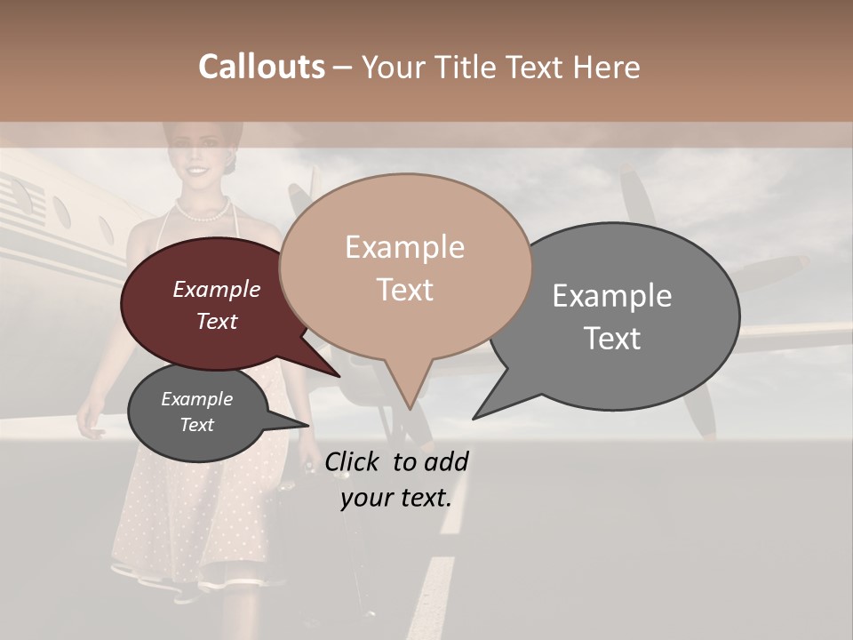 A Woman In A Dress Carrying A Suitcase And A Suitcase PowerPoint Template