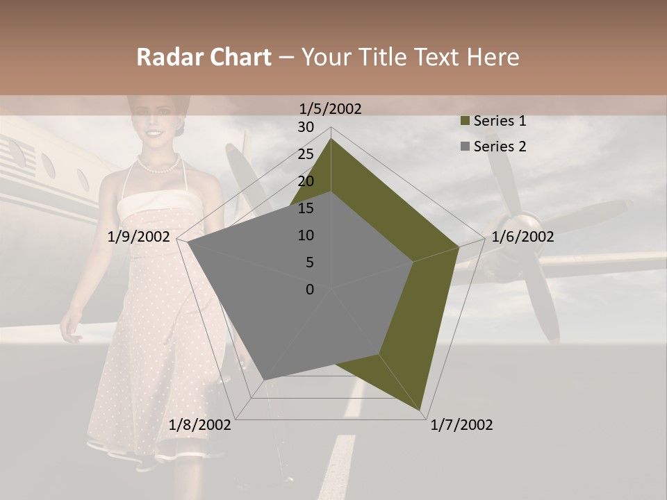 A Woman In A Dress Carrying A Suitcase And A Suitcase PowerPoint Template