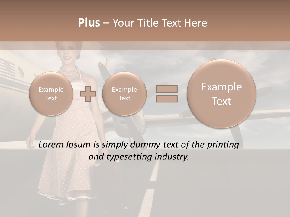 A Woman In A Dress Carrying A Suitcase And A Suitcase PowerPoint Template