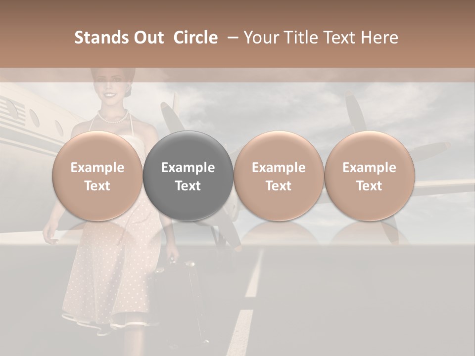 A Woman In A Dress Carrying A Suitcase And A Suitcase PowerPoint Template