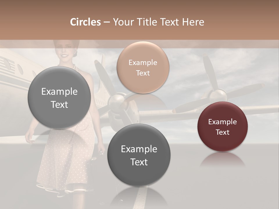 A Woman In A Dress Carrying A Suitcase And A Suitcase PowerPoint Template