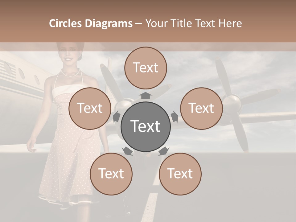 A Woman In A Dress Carrying A Suitcase And A Suitcase PowerPoint Template