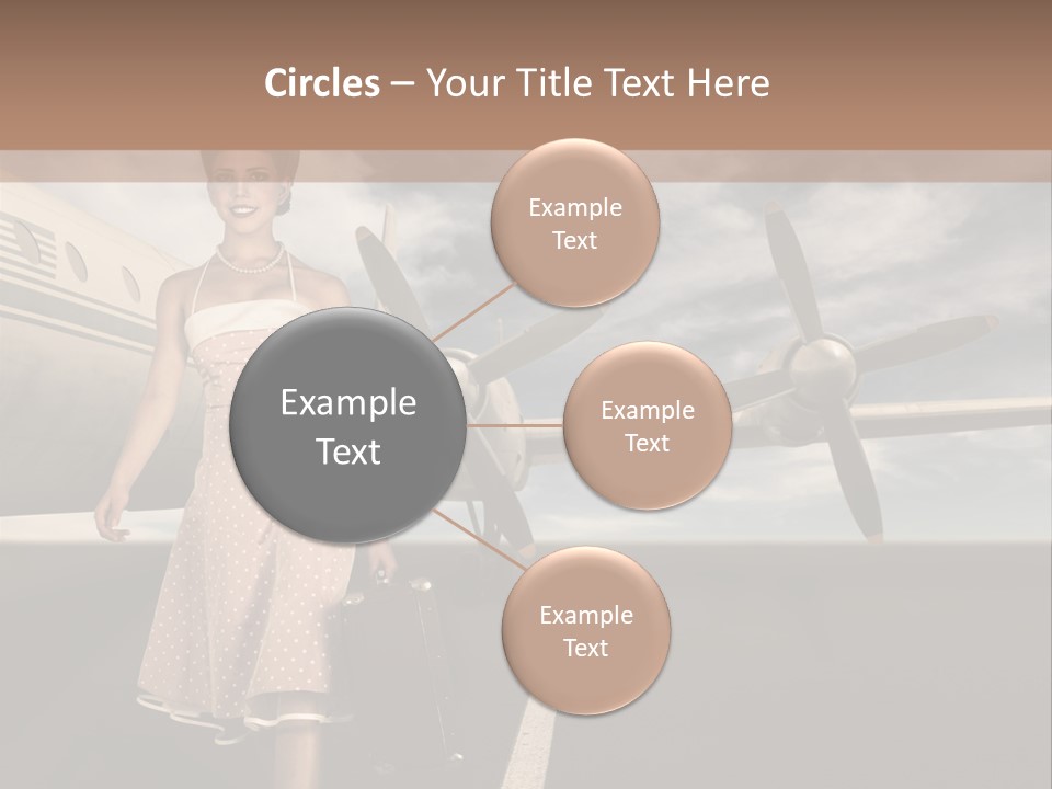 A Woman In A Dress Carrying A Suitcase And A Suitcase PowerPoint Template