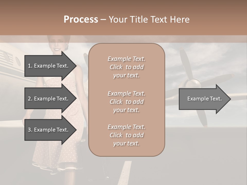 A Woman In A Dress Carrying A Suitcase And A Suitcase PowerPoint Template