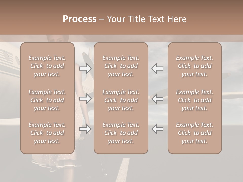 A Woman In A Dress Carrying A Suitcase And A Suitcase PowerPoint Template