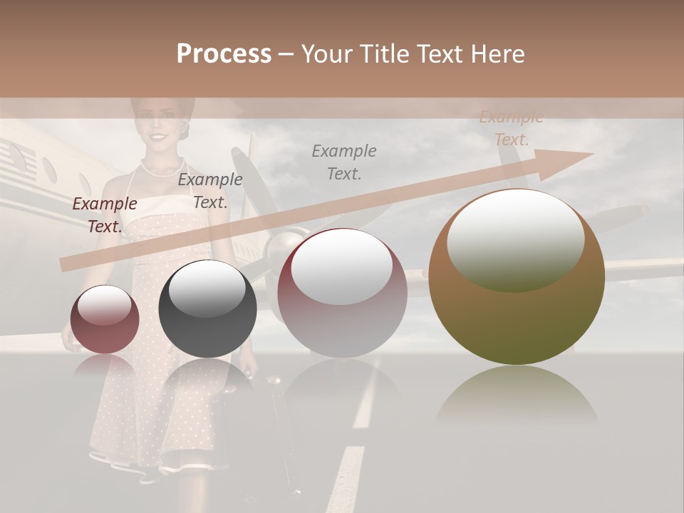 A Woman In A Dress Carrying A Suitcase And A Suitcase PowerPoint Template