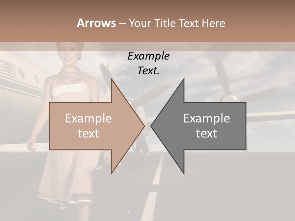A Woman In A Dress Carrying A Suitcase And A Suitcase PowerPoint Template