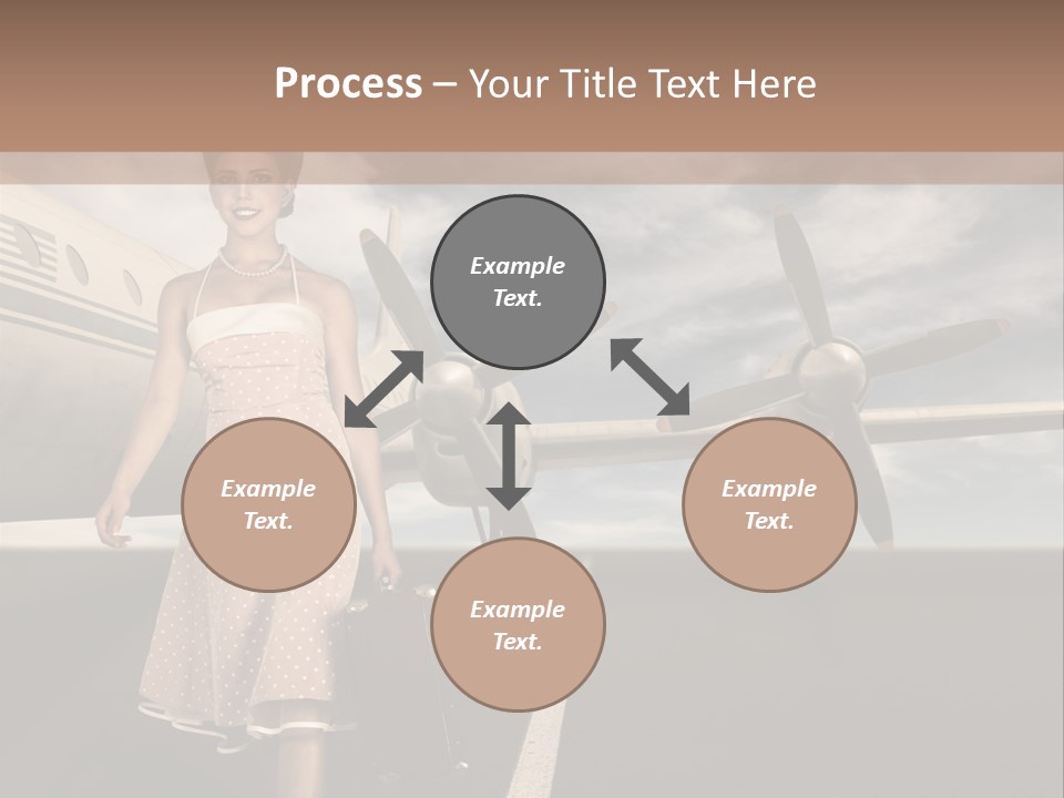 A Woman In A Dress Carrying A Suitcase And A Suitcase PowerPoint Template