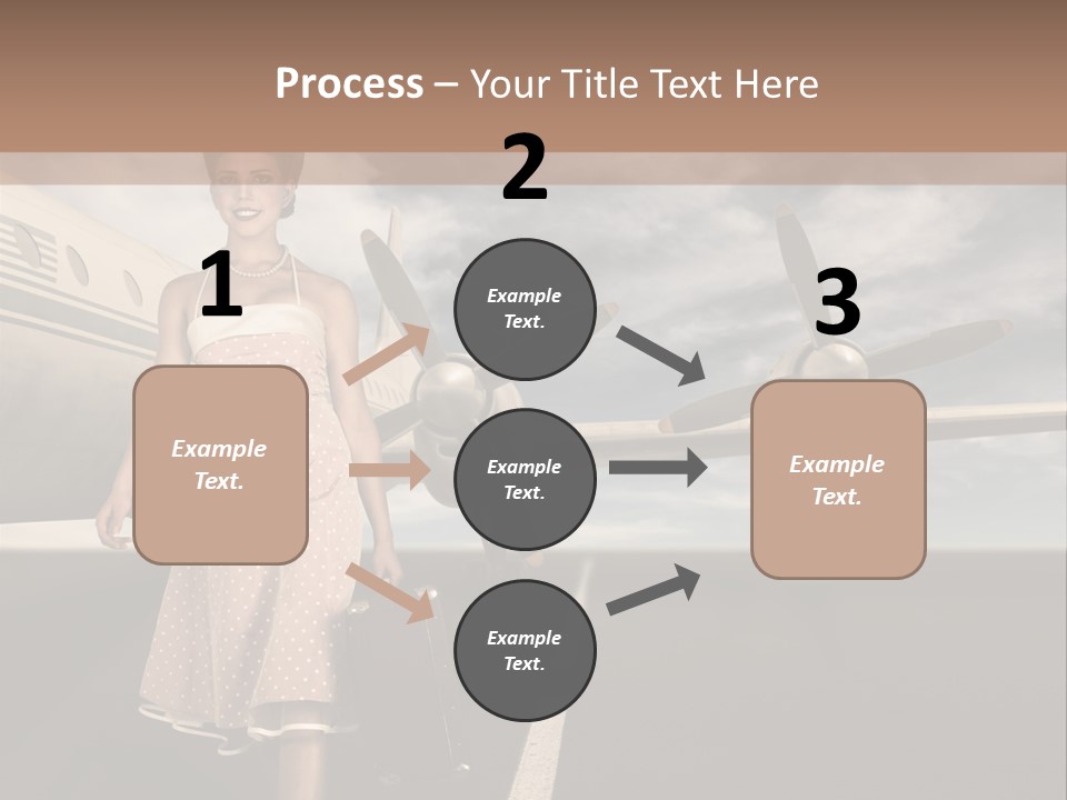 A Woman In A Dress Carrying A Suitcase And A Suitcase PowerPoint Template