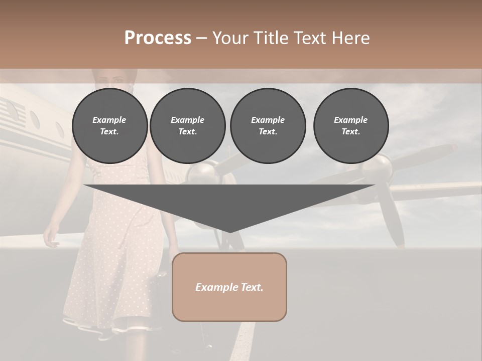 A Woman In A Dress Carrying A Suitcase And A Suitcase PowerPoint Template