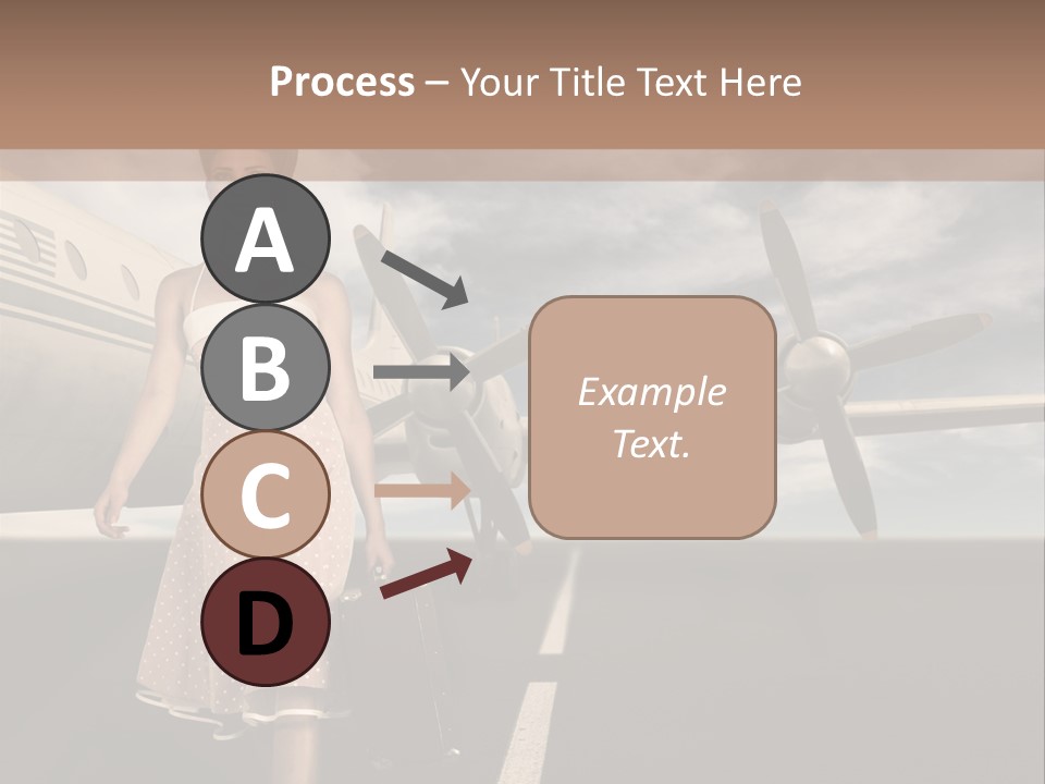 A Woman In A Dress Carrying A Suitcase And A Suitcase PowerPoint Template