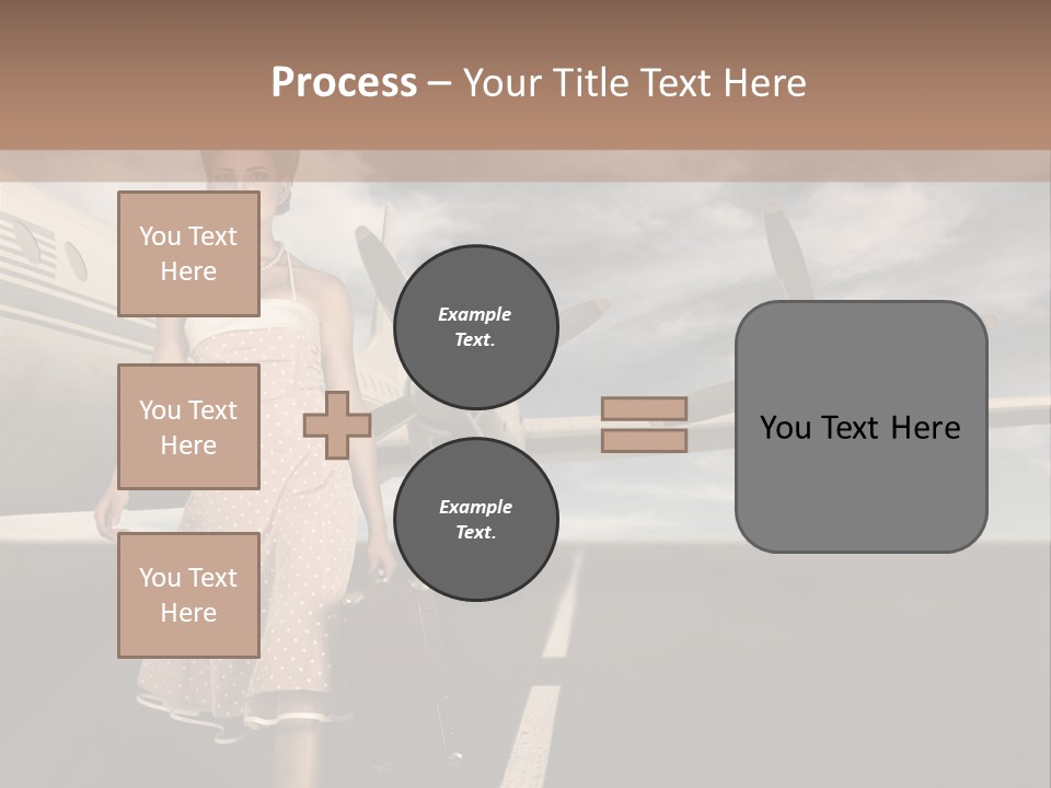 A Woman In A Dress Carrying A Suitcase And A Suitcase PowerPoint Template