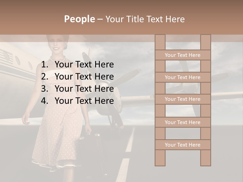 A Woman In A Dress Carrying A Suitcase And A Suitcase PowerPoint Template