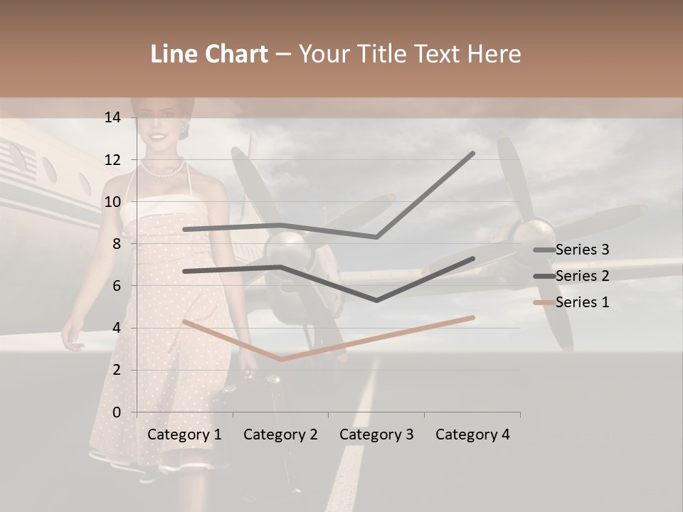 A Woman In A Dress Carrying A Suitcase And A Suitcase PowerPoint Template