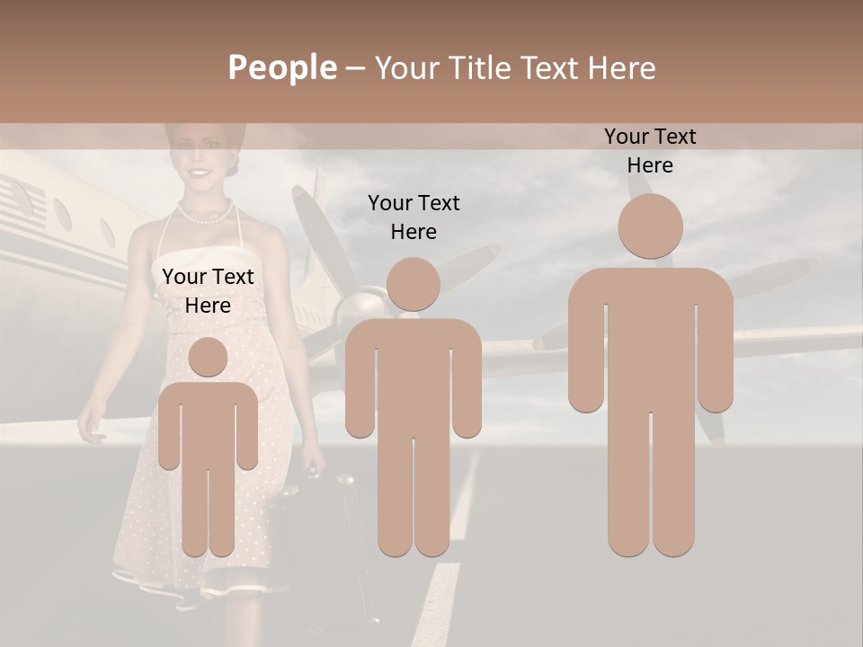 A Woman In A Dress Carrying A Suitcase And A Suitcase PowerPoint Template