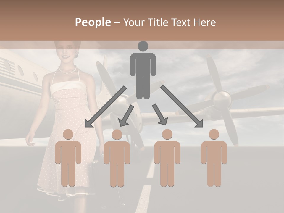 A Woman In A Dress Carrying A Suitcase And A Suitcase PowerPoint Template