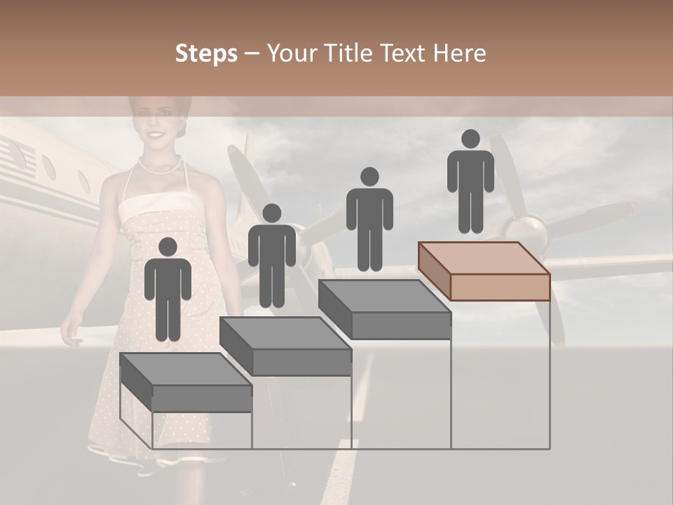 A Woman In A Dress Carrying A Suitcase And A Suitcase PowerPoint Template