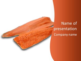 Two Raw Salmons On A White Background Powerpoint Template PowerPoint Template