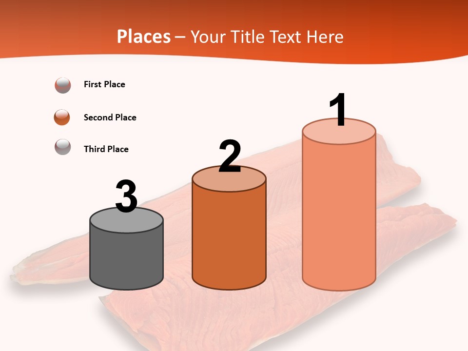 Two Raw Salmons On A White Background Powerpoint Template PowerPoint Template