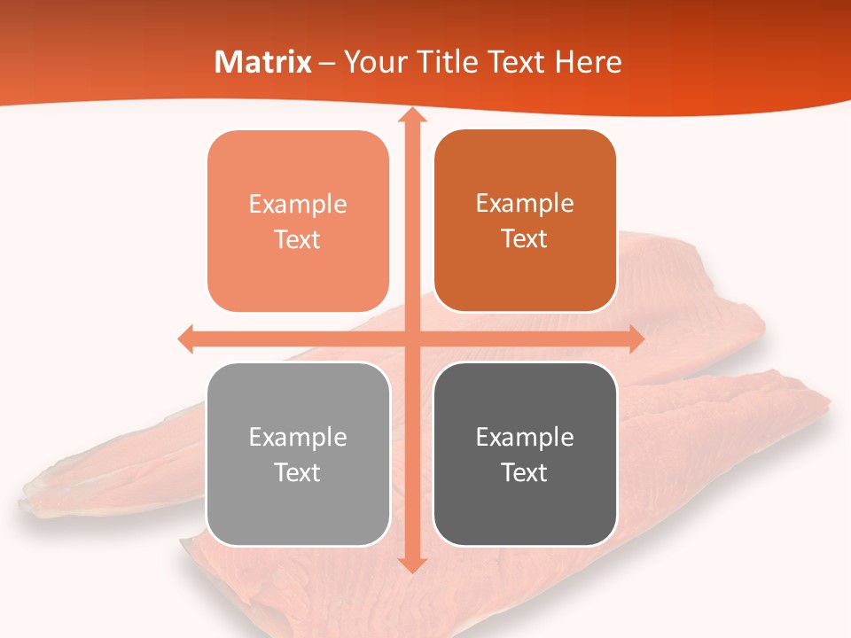 Two Raw Salmons On A White Background Powerpoint Template PowerPoint Template